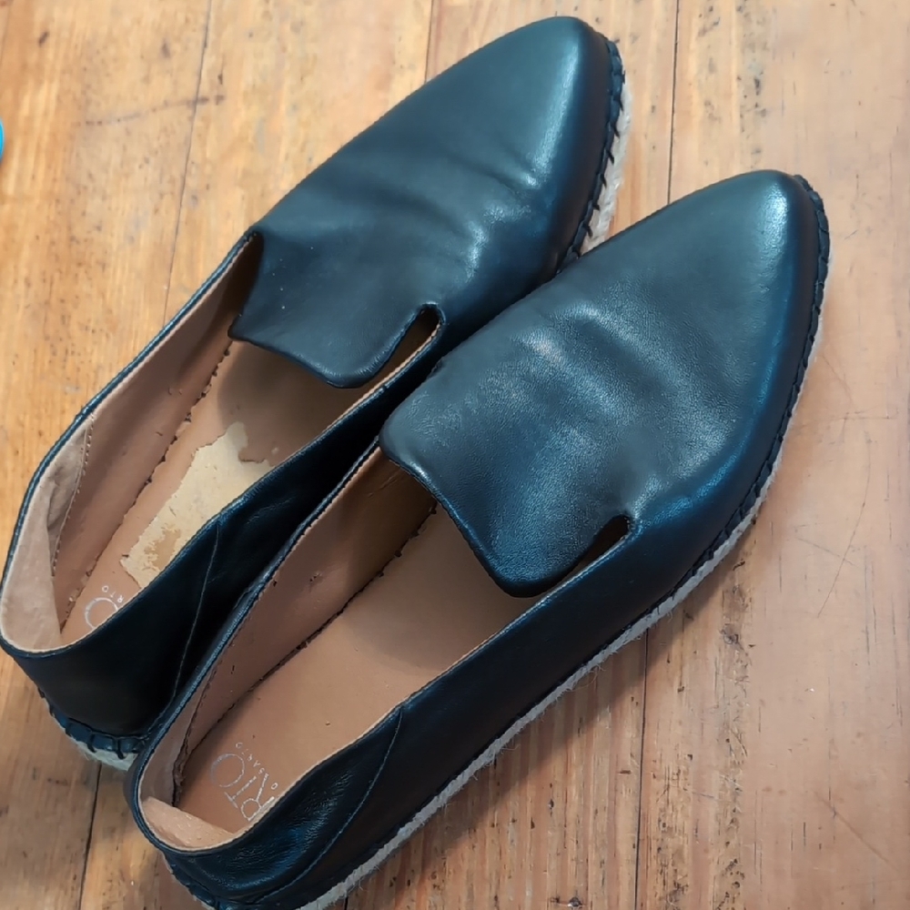 Franco Sarto Black Leather Loafers